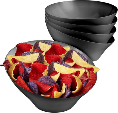 54oz Black Plastic Serving Bowls Large Disposable Snack Bowl Candy Dishes by StockYourHome