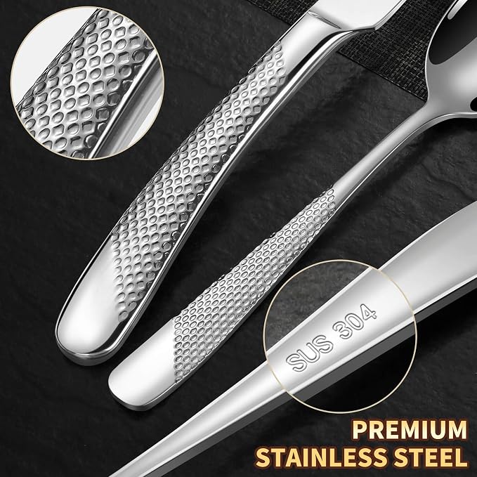 Hammered 30 Pieces Set Silverware Set - Image 5