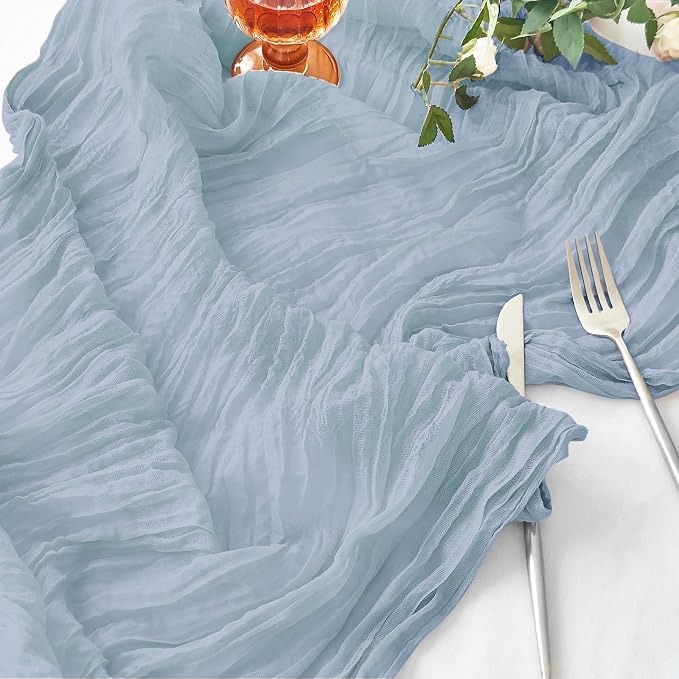 IVAPUPU Dusty Blue Table Runner 120 Inches - Image 2