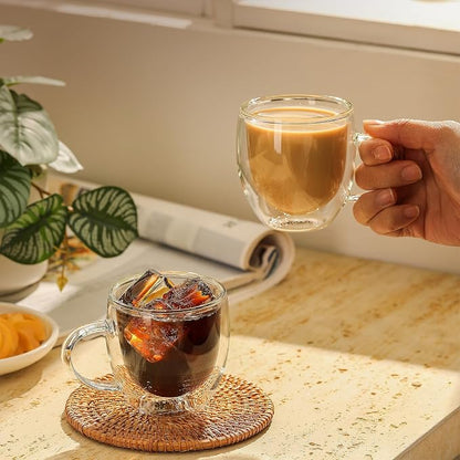 Sweese 5oz Double Wall Glass Espresso Cups Set of 4 - Image 4