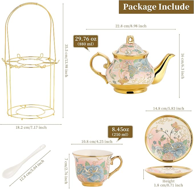 20 Pieces Porcelain Tea Set - Image 5