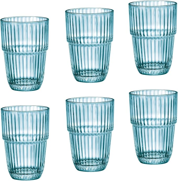 Bormioli Rocco Barshine 12.88 oz. Long Drink Stackable Tempered Drinking Glasses by Bormioli+Rocco