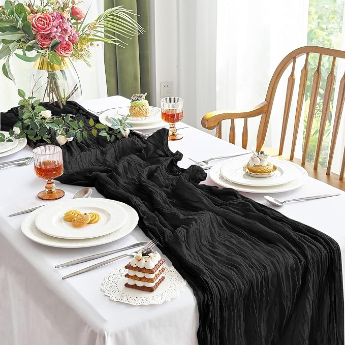 IVAPUPU Black Table Runner 120 Inches - Image 8