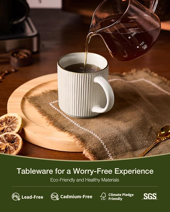 famiware Coffee Mug Set for 8, Star 12 oz Catering Mugs Cup Set - Image 2