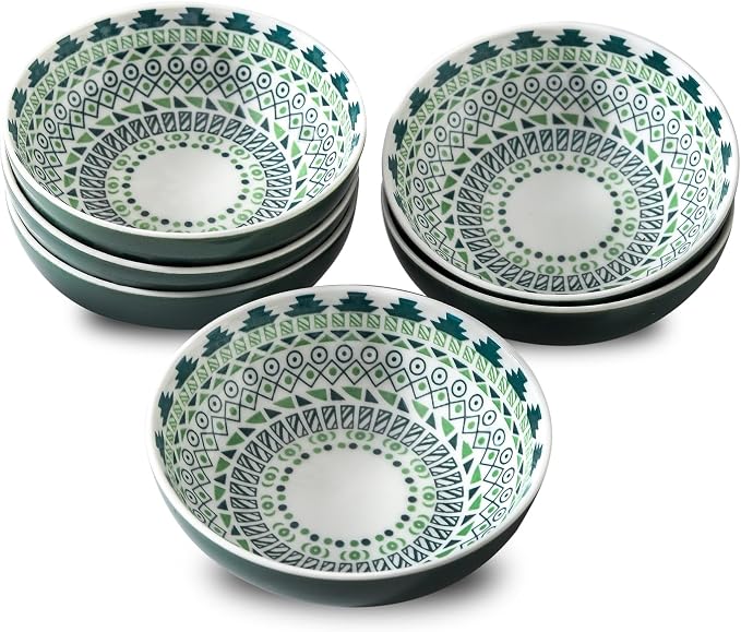 Set of 6 Deep Soy Sauce Dishes, 3.7 inch Ceramic Dipping Bowls 4 oz Small Dip by Howise