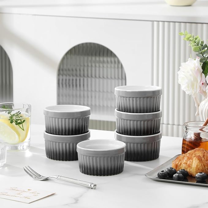 MALACASA Ramekins 4 oz Oven Safe, Small Ceramic Souffle Dishes - Image 8