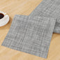 SHACOS Woven Vinyl Table Runners 12 x 54 inch Wipe Clean PVC Weave Table Runners Heat Resistant Runner for Table Indoor Outdoor, Gray White