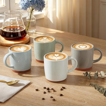 E-far Ceramic Coffee Mug Set of 4, 12oz Stoneware Coffee Cup - Image 4