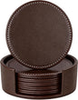 Set of 6 Round Leather Coasters by AUMISKY