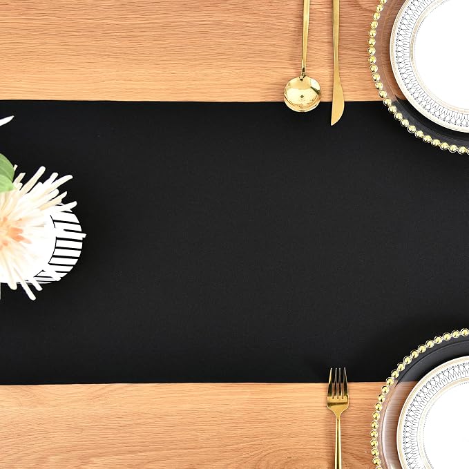 Farmhouse Black Table Runner Dining Table Runners 60 Inches Long Coffee Table - Image 8