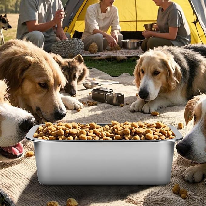 Ohtomber 1.25 Gallons Stainless Steel Dog Bowl, Big Pet Water & Food Bowl | No - Image 8