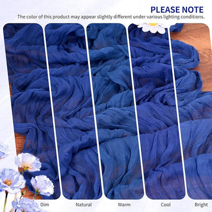18 Pack Cheesecloth Table Runner 10FT Royal Blue Table Runner Boho Gauze Cheese - Image 7