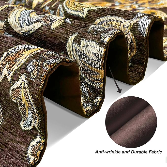 Dark Brown Table Runners 120" Thick Chenille - Image 6