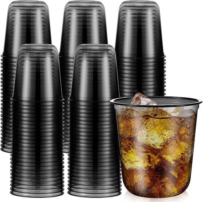 Ziliny 100 Pcs Disposable Stemless Glasses 12oz Crystal Plastic Wine Glasses by Ziliny