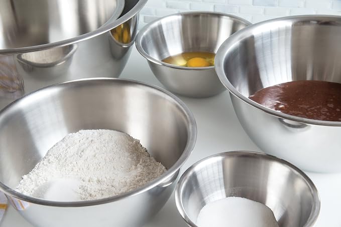 Fox Run 6-Piece Nesting Stainless Steel Polished Mixing Bowls Set | 0.5 - Image 3