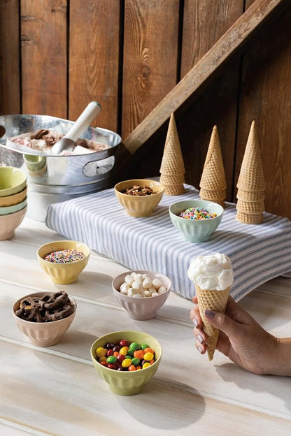 Now Designs Flora Stoneware Sundae Bar Bowls, 4 oz - Image 2