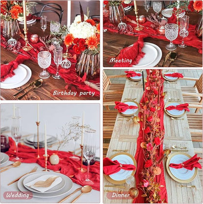 12 Pack Cheesecloth Table Runner 35x72 Inch Boho Gauze Table Runner Rustic - Image 6