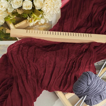 12 Pack Burgundy Cheesecloth Table Runner 10ft Boho Gauze Cheese Cloth Table - Image 3