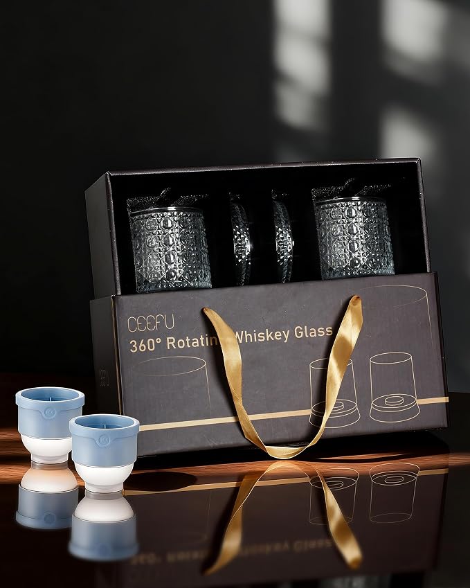CEEFU 360° Spinning Whiskey Glasses Set - Image 9