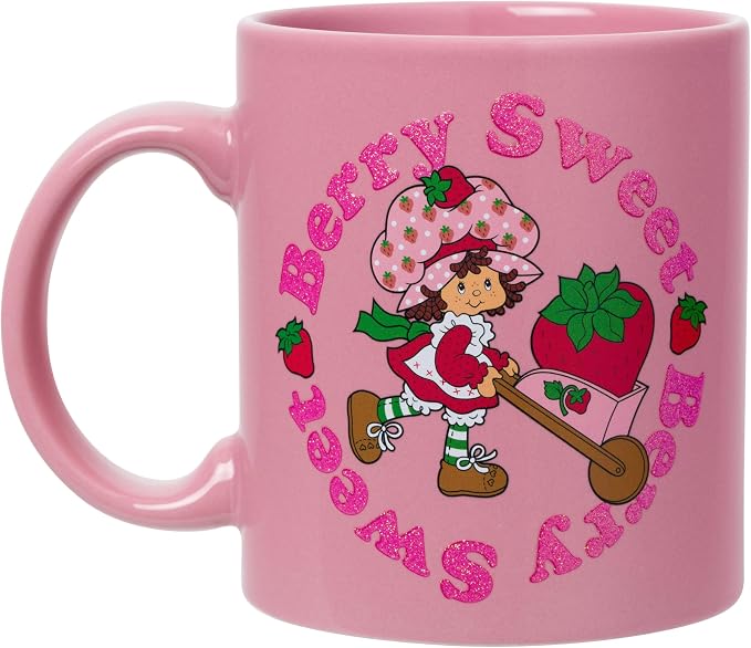 Silver Buffalo Strawberry Shortcake Berry Sweet Glitter, Ceramic Mug, 20oz | - Image 2