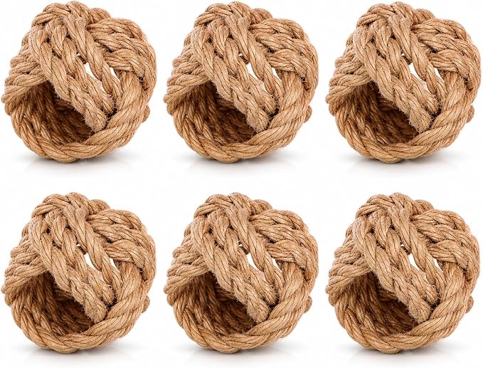 ALPHA Living HOME Woven Napkin Rings Set of 6 by ALPHALivingHOME