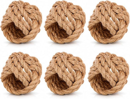 ALPHA Living HOME Woven Napkin Rings Set of 6 by ALPHALivingHOME