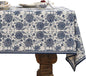 patdrea Designer Vintage Blue Rectangle Tablecloth,Linen Anti-Wrinkle Paisley Pattern Farmhouse Table Cloth,Decor Table Cover Cloth for Kitchen Dining,Christmas,Thanksgiving,55"x79"-Lantang a