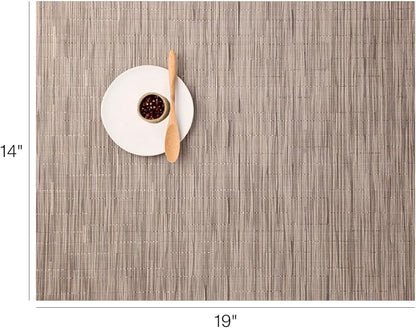 Chilewich Bamboo Placemats Set of 4 - Woven Rectangle Placemats - Reusable, Stain-Resistant, Indoor/Outdoor Tabletop Protection - 19" x 14" - Dune