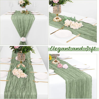 16 Pack Sage Green Cheesecloth Table Runners 20x120 Inch Gauze Table Runner - Image 4
