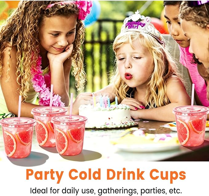 50 Sets - 12oz Pink Plastic Cups - Image 6