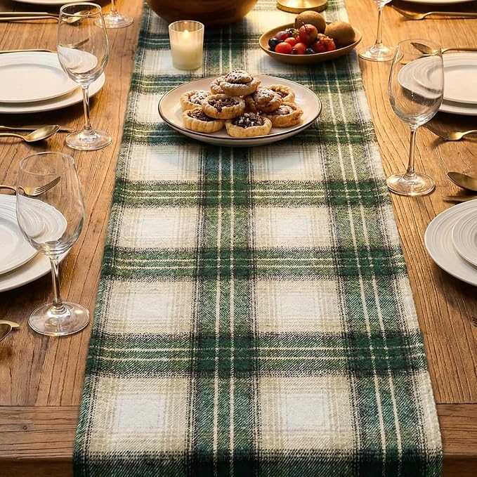 Artoid Mode Green Light Coffee Farmhouse Plaid Spring Table Runner, ST. Patrick - Image 4