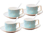 Jusalpha Porcelain Mint Green Tea Cup and Saucer Set and Spoon | Modern elegant by Jusalpha
