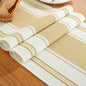 Gold Table Runner with Tassels, 72 Inches Long Farmhouse Macrame Cotton Linen by Niviy