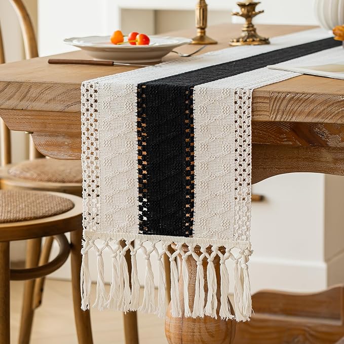 Farmhouse Table Runner for Home Decor 12x108 Black Fall Home Decor | 108Inches - Image 5