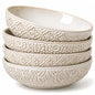8 inch Pasta Bowls Set of 4, 22 Oz Ceramic Serving Bowls, Large Porcelain by FEENMAICeramicHome