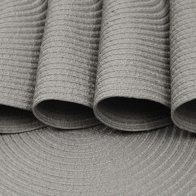SHACOS Round Braided Placemats Set of 8 Washable Fabric Heat Resistant 15 inch - Image 9