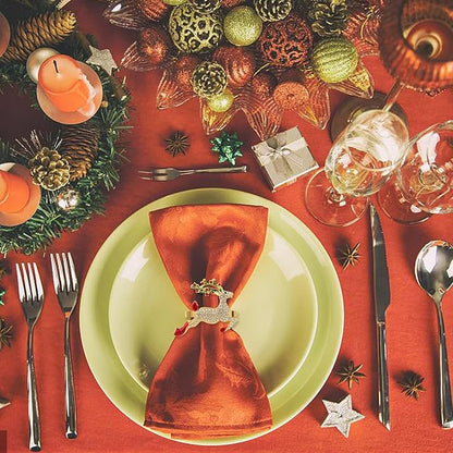 Napkin Rings Set of 8 Silver Set of 8 Napkin Rings Christmas, Holidays, Thanksgiving (Deer-2)