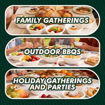 Paper Bowls 12 oz, Disposable Compostable Soup Bowls, Heavy Duty Biodegradable - Image 5