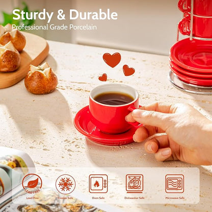 Sweese 4 Ounce Porcelain Stackable Espresso Cups - Image 2
