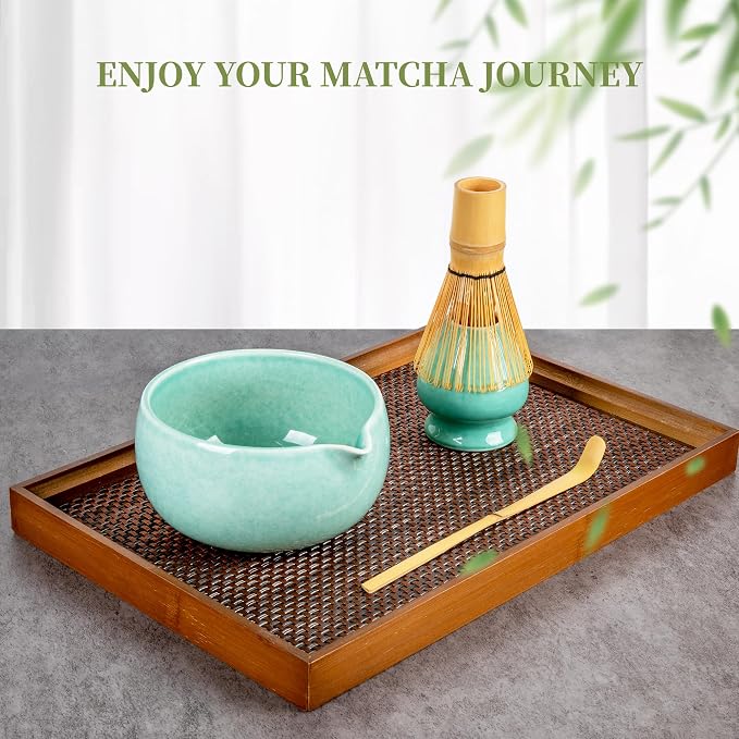 YIBO Matcha Whisk Set, Matcha Kit Bamboo Whisk and Ceramic Bowl - Image 7