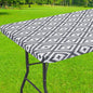 Smiry Rectangle Table Cloth Cover, Waterproof Elastic Fitted Picnic Tablecloth for 4 Foot Tables, Wipeable Flannel Backed Vinyl Tablecloths for Camping, Dining, Outdoor (Grey, 30" x 48")