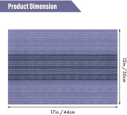 Winknowl Placemats Set of 8, Washable Vinyl Woven Placemats, Heat Resistant & Wipeable Table Mats for Kitchen Dining Table (Purple)