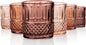JOVGANK Mini Amber Shot Glasses Set of 6 – 1.5oz Small Fancy Vintage Ribbed by JOVGANK