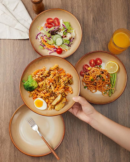 Ceramic 32 Oz Pasta Bowls, 8.75 Inch Reactive Glaze Pasta Bowl Set of 4 - Image 4