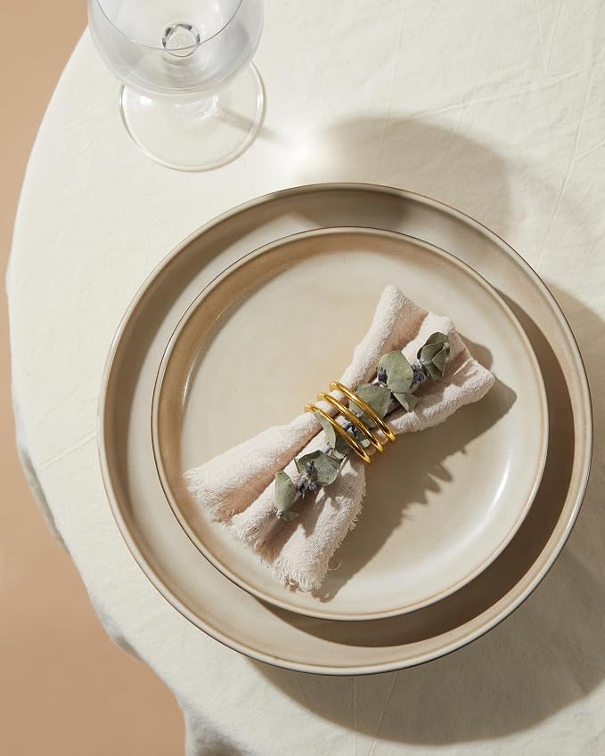 Stoneware Dinnerware Sets for 6, 18 Pieces Ceramic Plates and Bowls Sets - Image 5