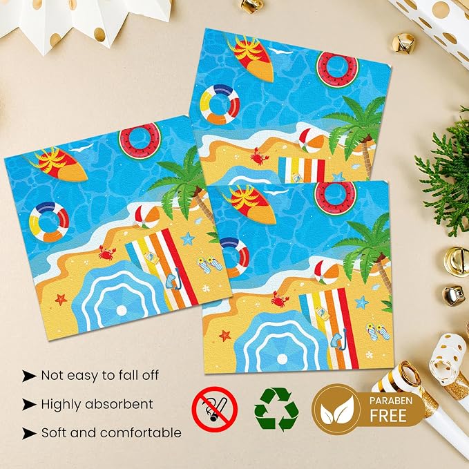 40 Pcs Beach Plates and Napkins, Summer Beach Party Supplies, Serves 20 | - Image 4