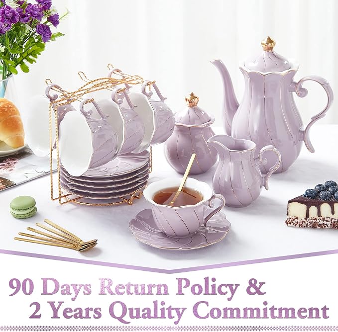 DUJUST 22 pcs Porcelain Tea Set - Image 6