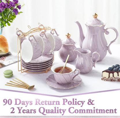 DUJUST 22 pcs Porcelain Tea Set - Image 6