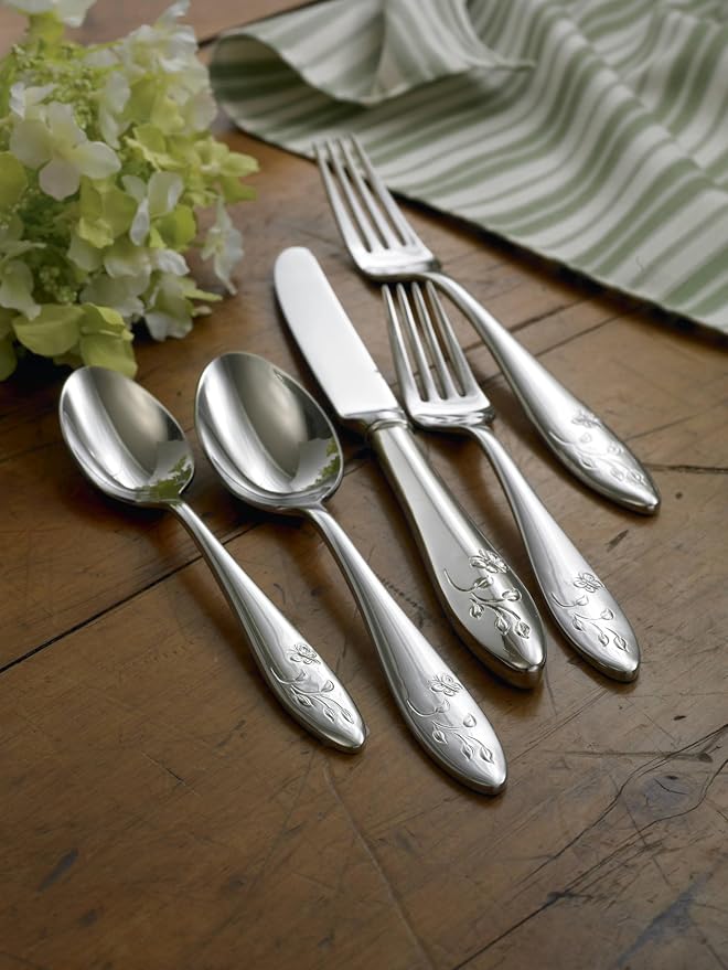 Lenox Butterfly Meadow 65-Piece 18/10 Stainless Steel Silverware Set - Image 9