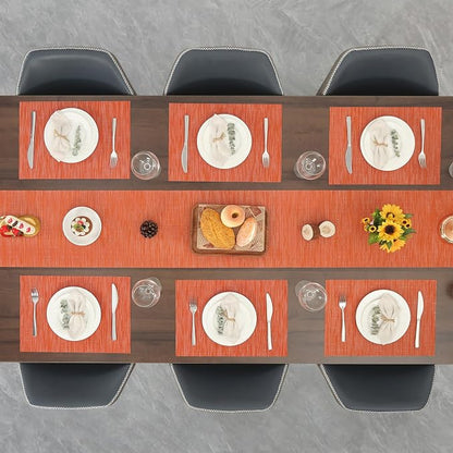 Myir JUN Orange Table Runner Home Decor Dining Table Runners | Vinyl Table - Image 9